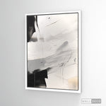 Cargar imagen en el visor de la galería, Cuadro Abstracto Minimalista Eco Grafito Vertical con marco blanco mate

