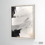 Cargar imagen en el visor de la galería, Cuadro Abstracto Minimalista Eco Grafito Vertical con marco madera vintage
