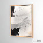 Cargar imagen en el visor de la galería, Cuadro Abstracto Minimalista Eco Grafito Vertical con marco madera natural
