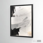 Cargar imagen en el visor de la galería, Cuadro Abstracto Minimalista Eco Grafito Vertical con marco negro mate
