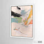 Cargar imagen en el visor de la galería, Cuadro Abstracto Minimalista Confeti Pastel Vertical con marco blanco mate
