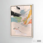 Cargar imagen en el visor de la galería, Cuadro Abstracto Minimalista Confeti Pastel Vertical con marco madera vintage
