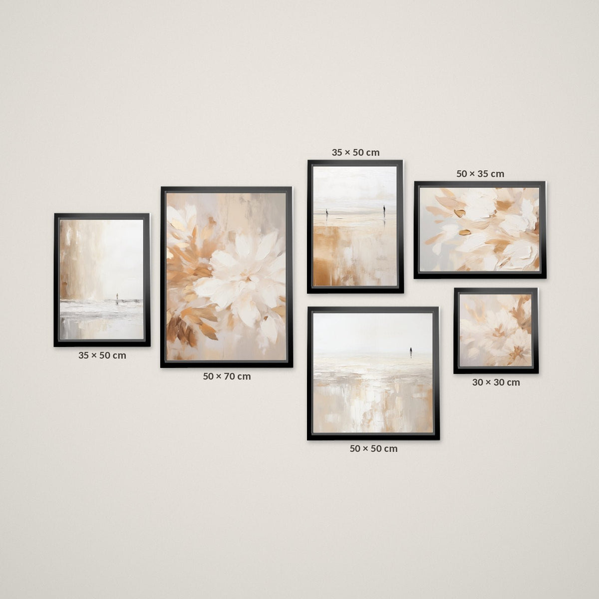 Composición Esencia Tierra – Tamaño XL – Marco Negro Mate