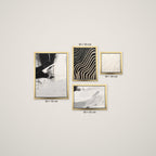 Composición Esencia Blanco y Negro – Tamaño L – Marco Dorado