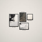 Composición Esencia Blanco y Negro – Tamaño L – Marco Negro Mate