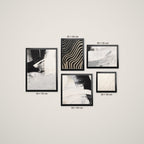 Composición Esencia Blanco y Negro – Tamaño M – Marco Negro Mate
