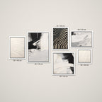 Composición Esencia Blanco y Negro – Tamaño XL – Marco Blanco Mate