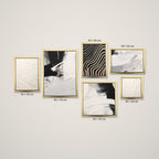 Composición Esencia Blanco y Negro – Tamaño XL – Marco Dorado