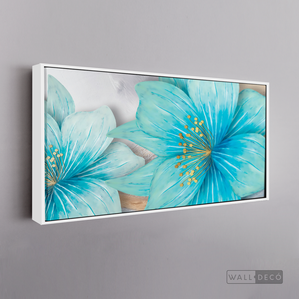 Cuadro Clásico Flores en Azul