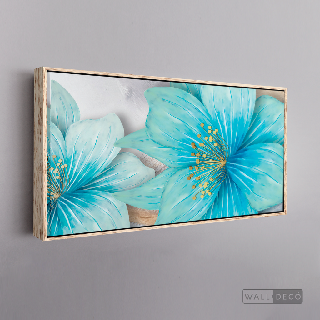 Cuadro Clásico Flores en Azul