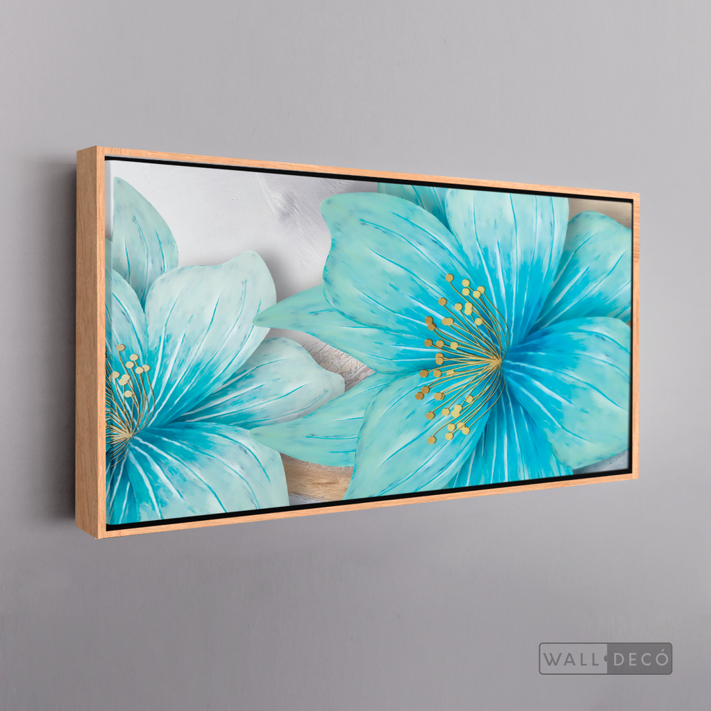 Cuadro Clásico Flores en Azul