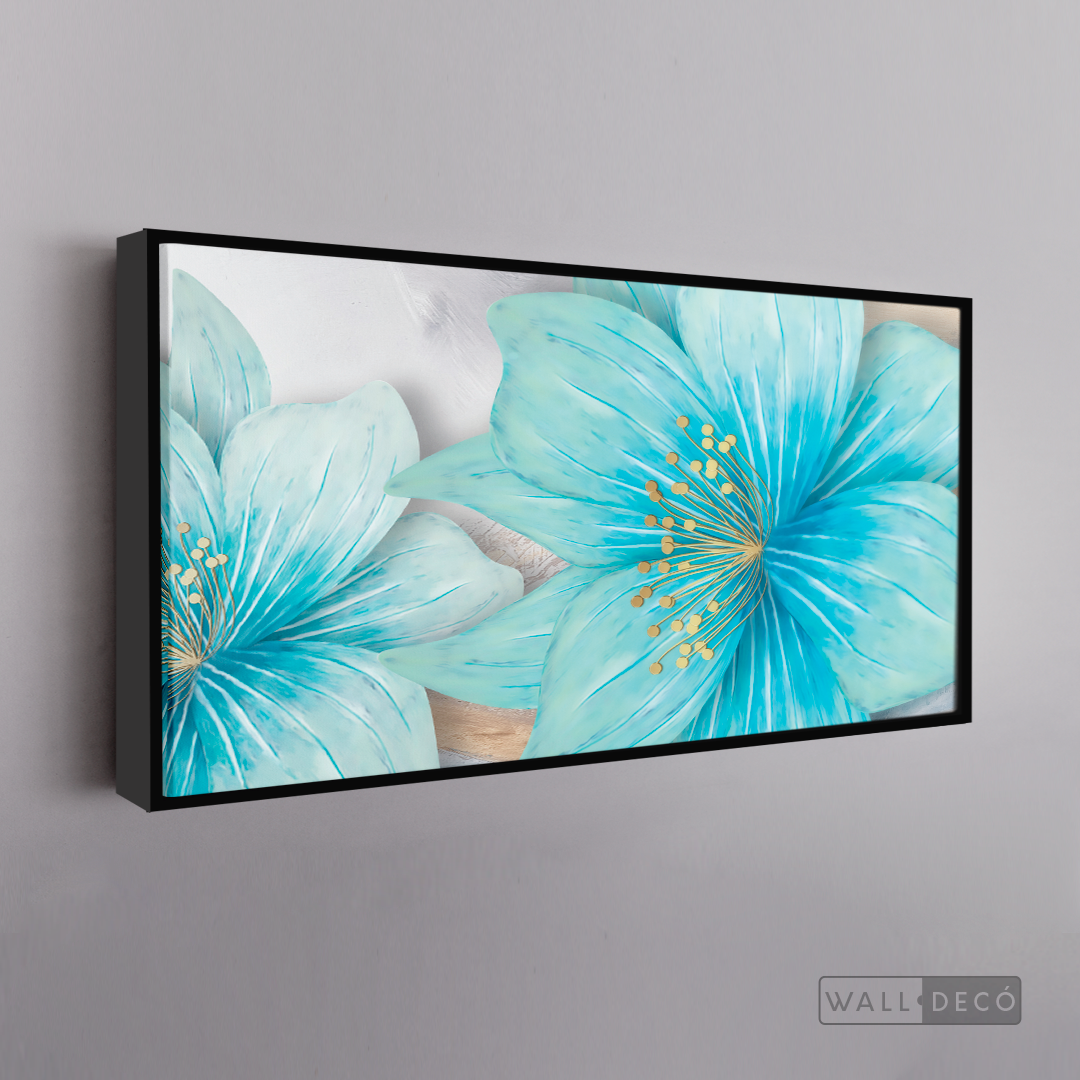 Cuadro Clásico Flores en Azul