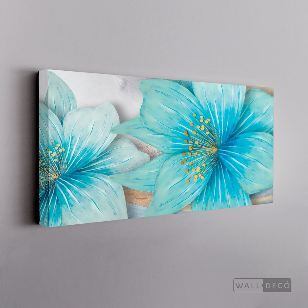 Cuadro Clásico Flores en Azul