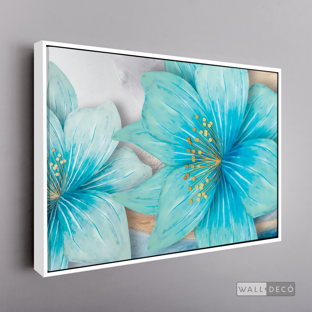 Cuadro Clásico Flores en Azul