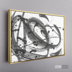 Cuadro Abstracto Pincelada - marco dorado