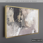 Arte Pintado a Mano Desierto Místico Horizontal - marco dorado