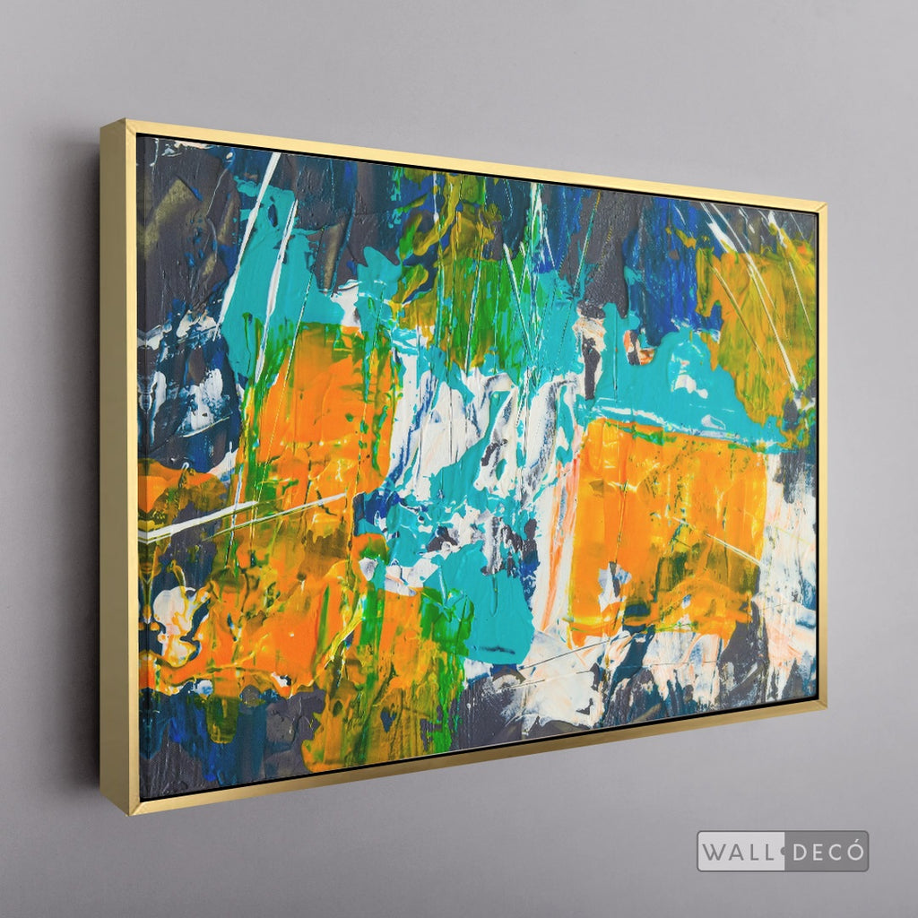Arte Abstracto Dinámico - marco dorado