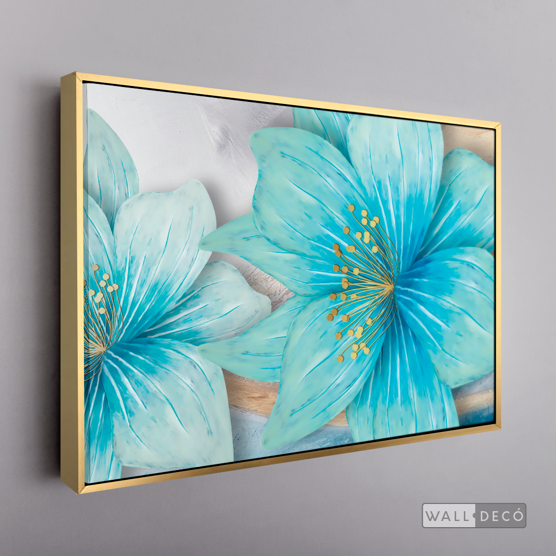 Cuadro Clásico Flores en Azul