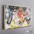 Arte Abstracto Caos - marco dorado