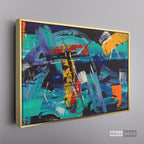 Arte Abstracto Expresión - marco dorado
