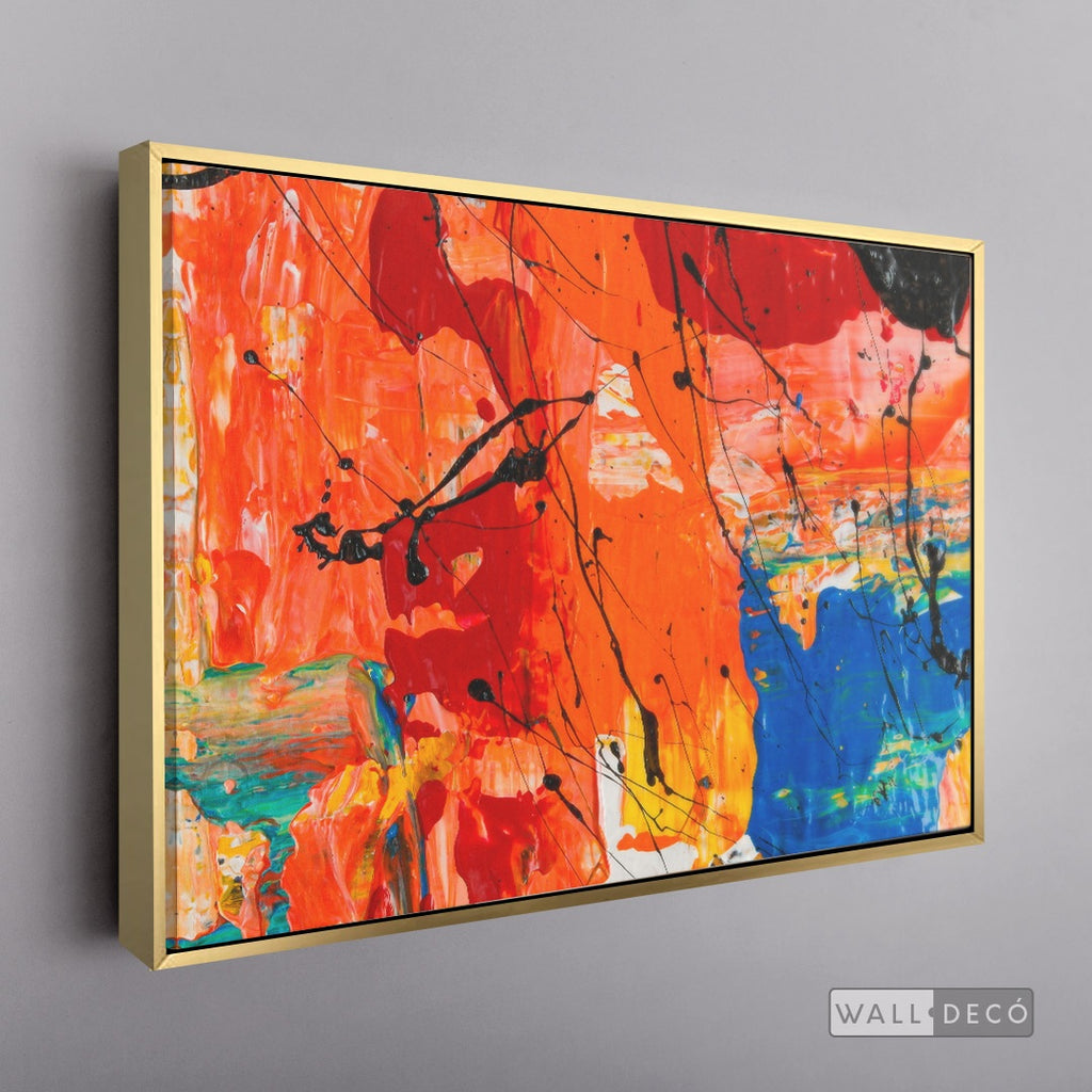 Arte Abstracto Impacto - marco dorado