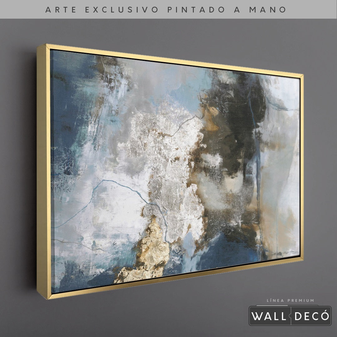 Arte Pintado a Mano Estrella y Alma Horizontal - marco dorado