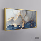Cuadro Fluido Abstracto (A) - marco dorado 145x55