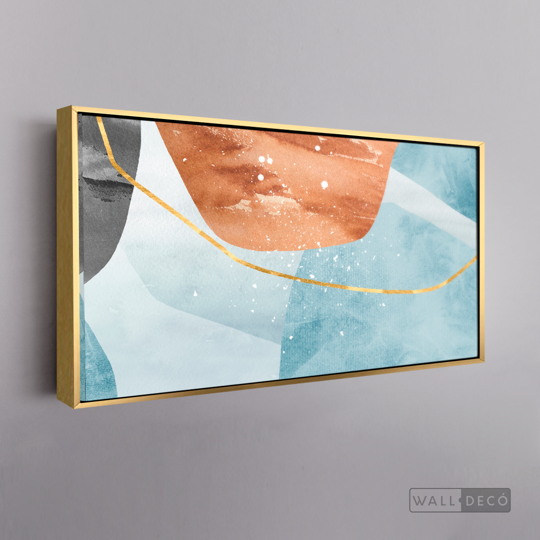 Cuadro Abstracto Minimalista Cielo Dorado