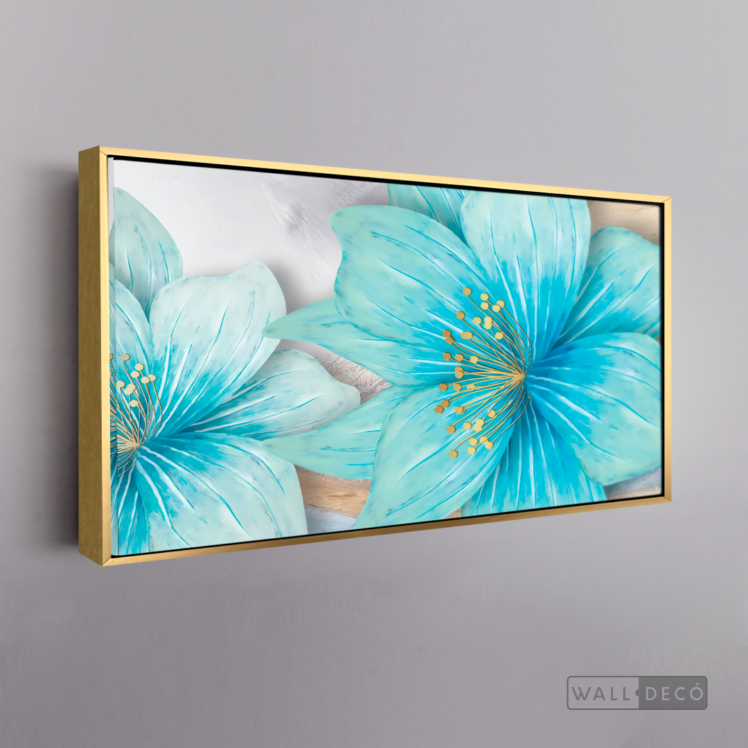 Cuadro Clásico Flores en Azul