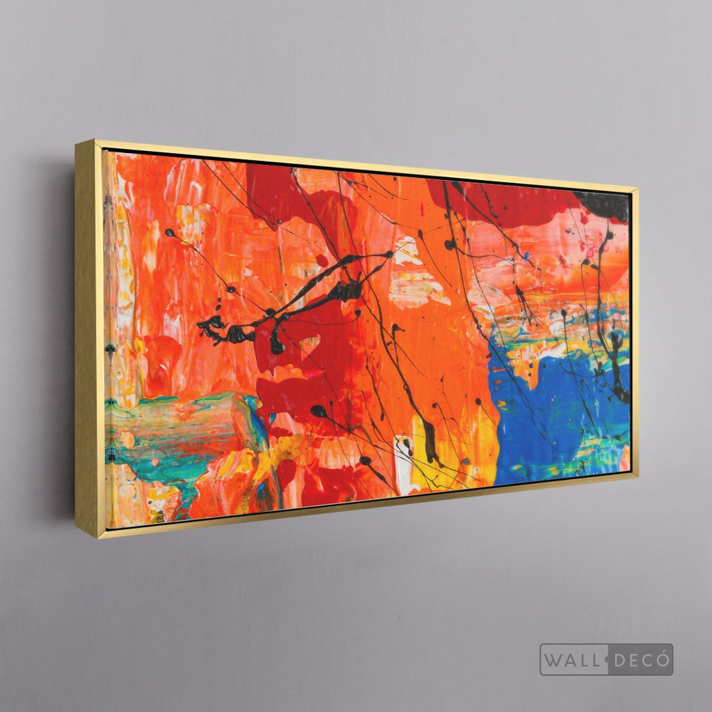Arte Abstracto Impacto - marco dorado 145x55