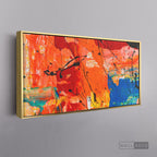 Arte Abstracto Impacto - marco dorado 145x55
