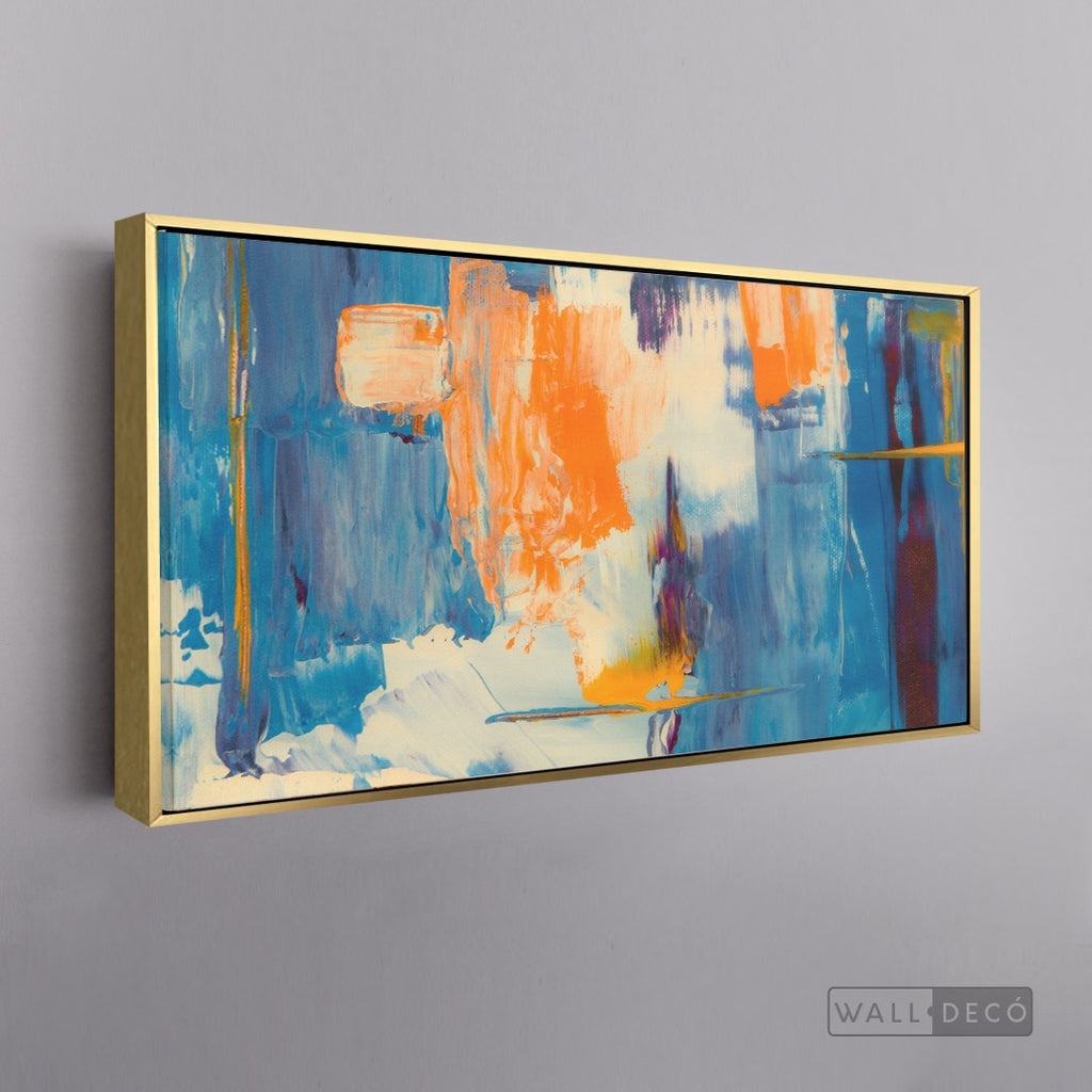 Arte Abstracto Claridad - marco dorado 145x55