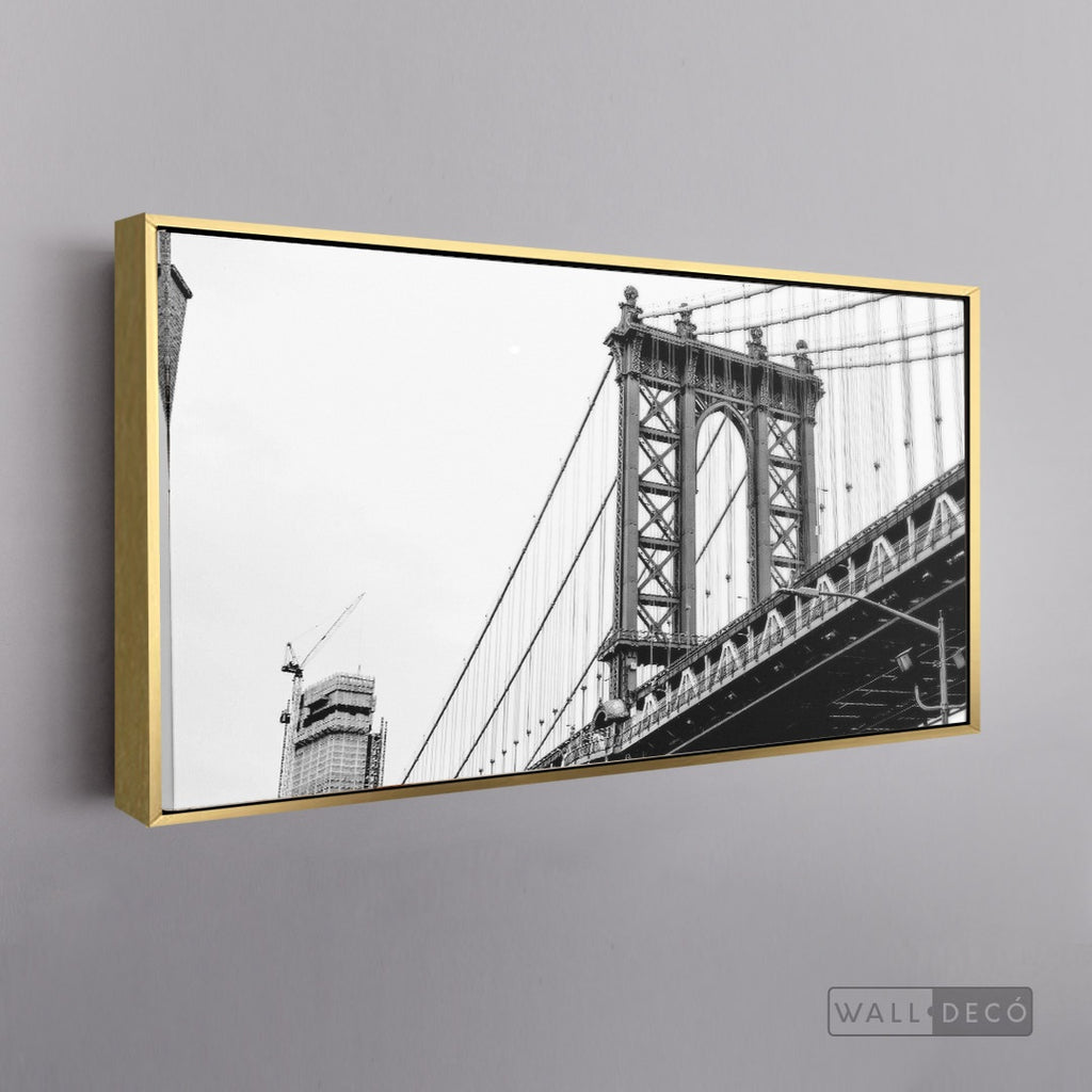 Cuadro New York Dumbo Horizontal - marco dorado 145x55
