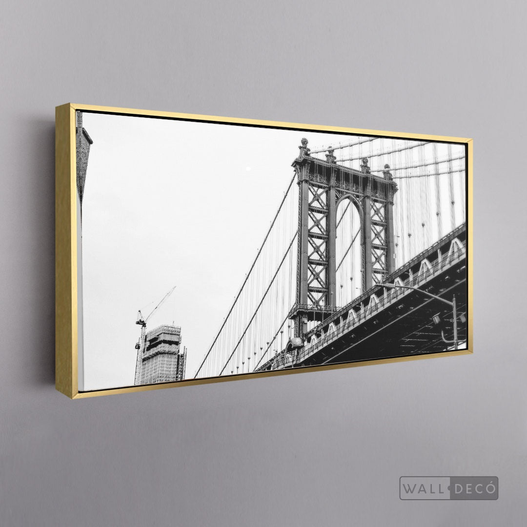 Cuadro New York Dumbo Horizontal - marco dorado 145x55