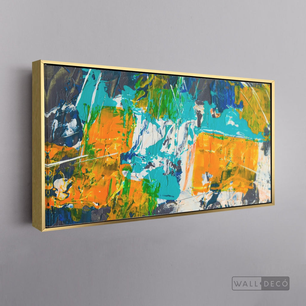 Arte Abstracto Dinámico - marco dorado 145x55
