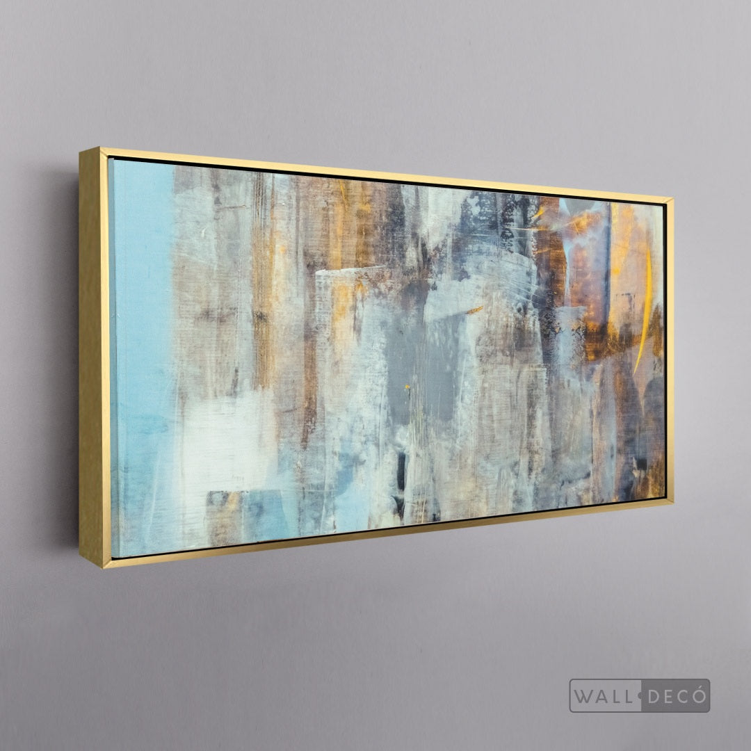 Cuadro Abstracto Árido - marco dorado 145x55