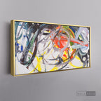 Arte Abstracto Caos - marco dorado 145x55