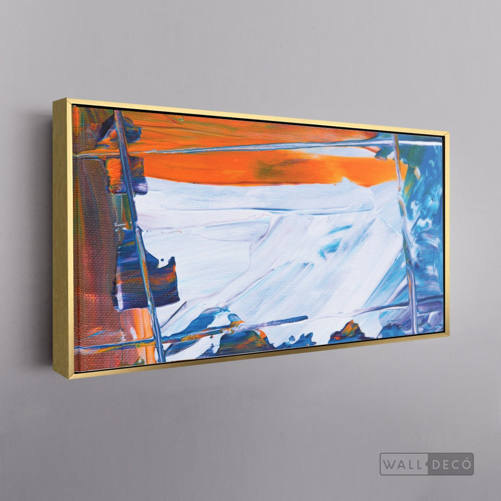 Cuadro Abstracto Centrado - marco dorado 145x55