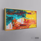 Arte Abstracto Vértigo - marco dorado 145x55