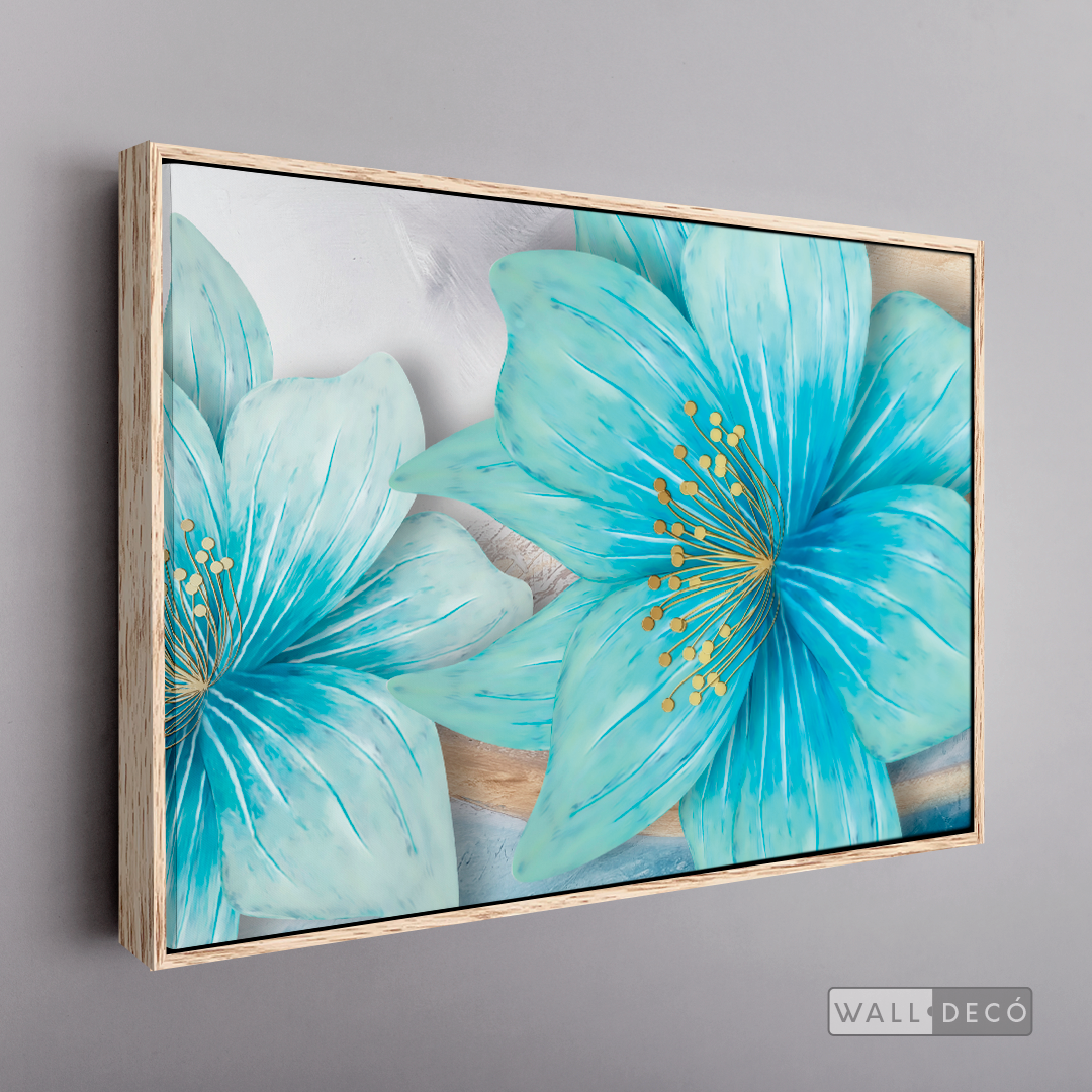 Cuadro Clásico Flores en Azul