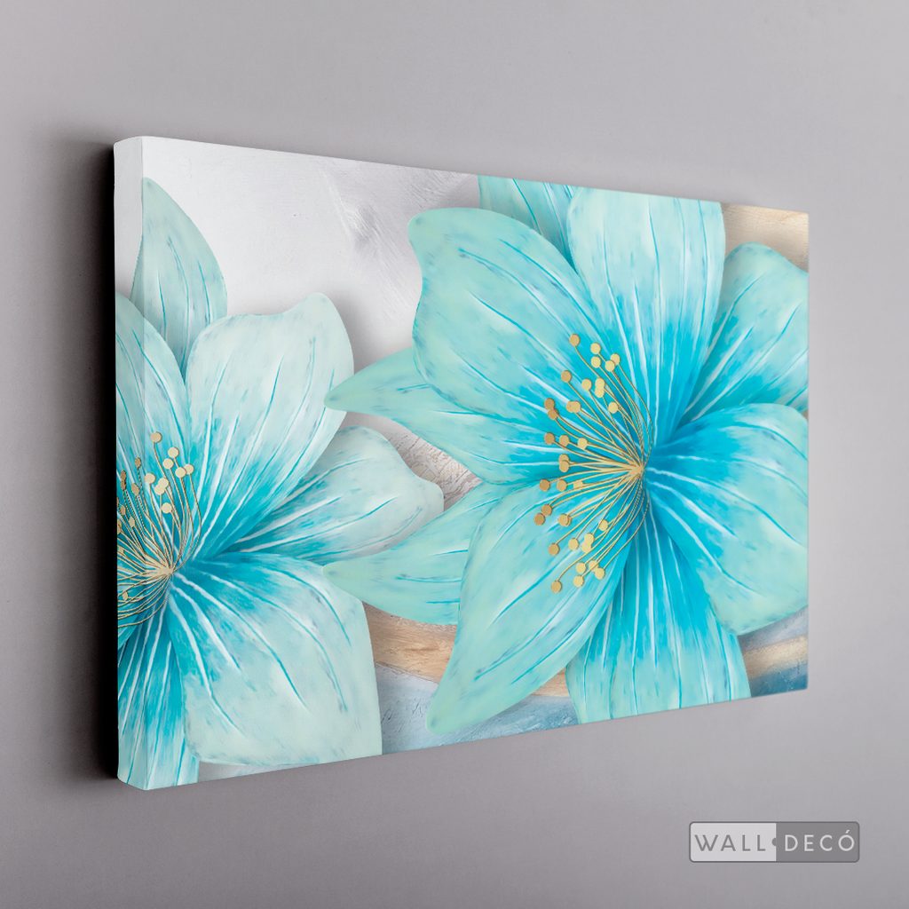 Cuadro Clásico Flores en Azul