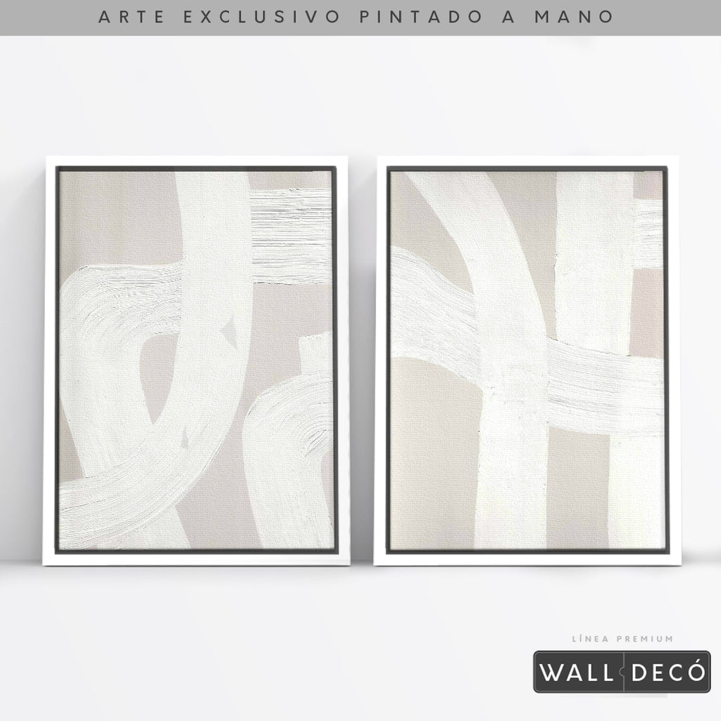 Díptico pintado a mano Pureza minimalista