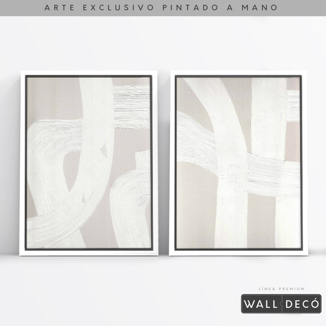 Díptico pintado a mano Pureza minimalista