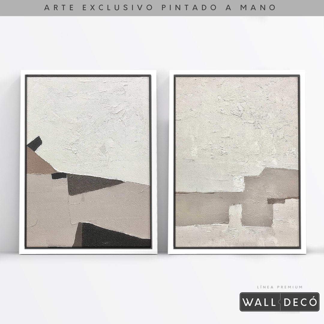 Díptico pintado a mano Belleza minimalista