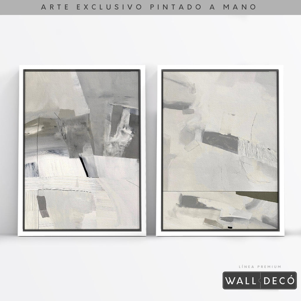 Díptico pintado a mano Elegancia minimalista