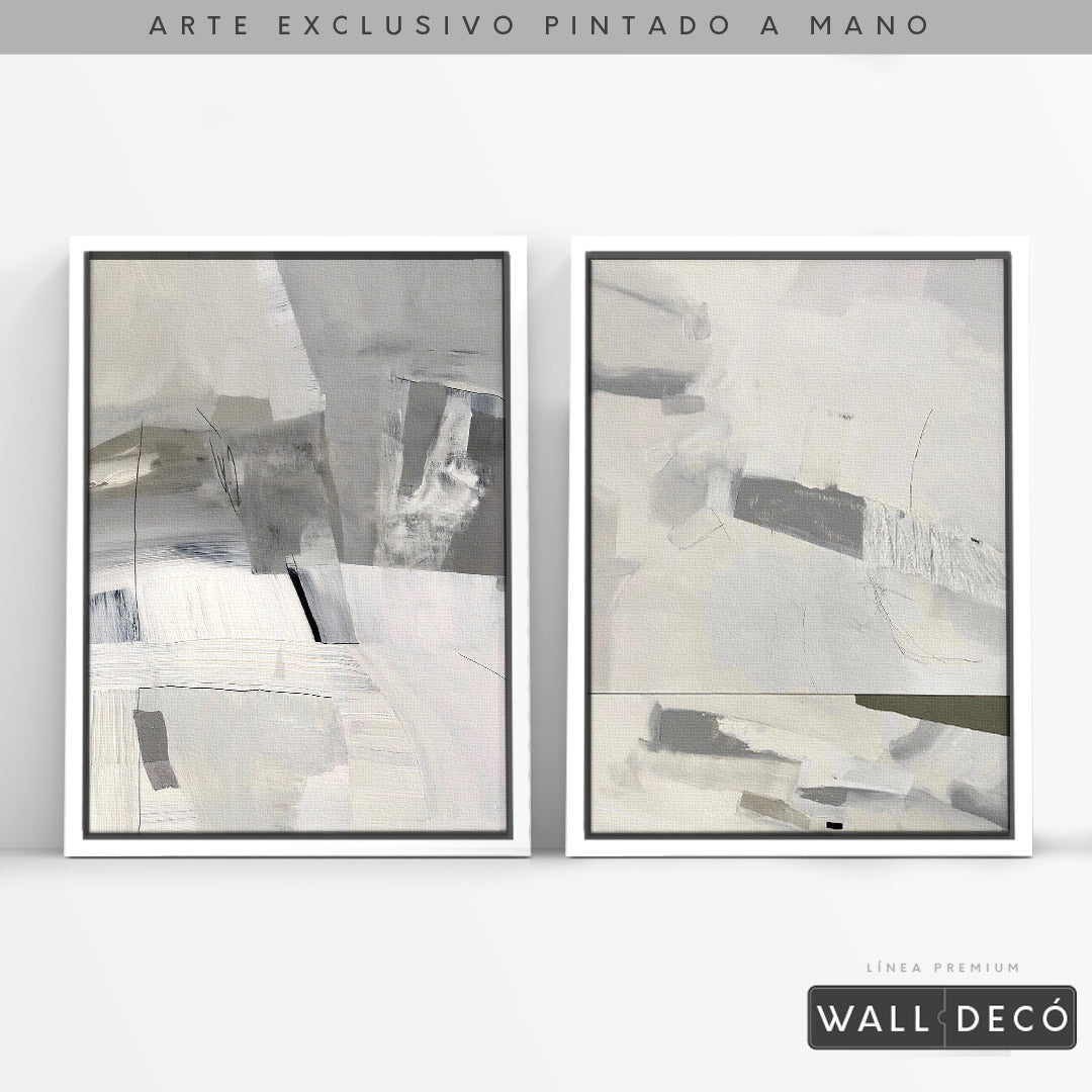 Díptico pintado a mano Elegancia minimalista