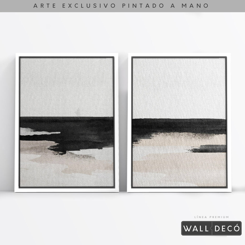 Díptico pintado a mano Horizonte atemporal