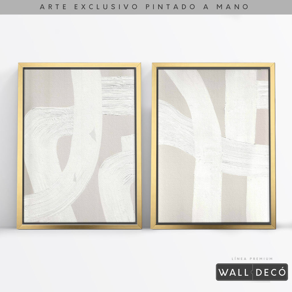 Díptico pintado a mano Pureza minimalista