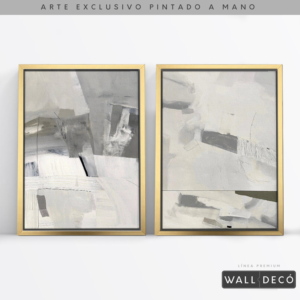 Díptico pintado a mano Elegancia minimalista