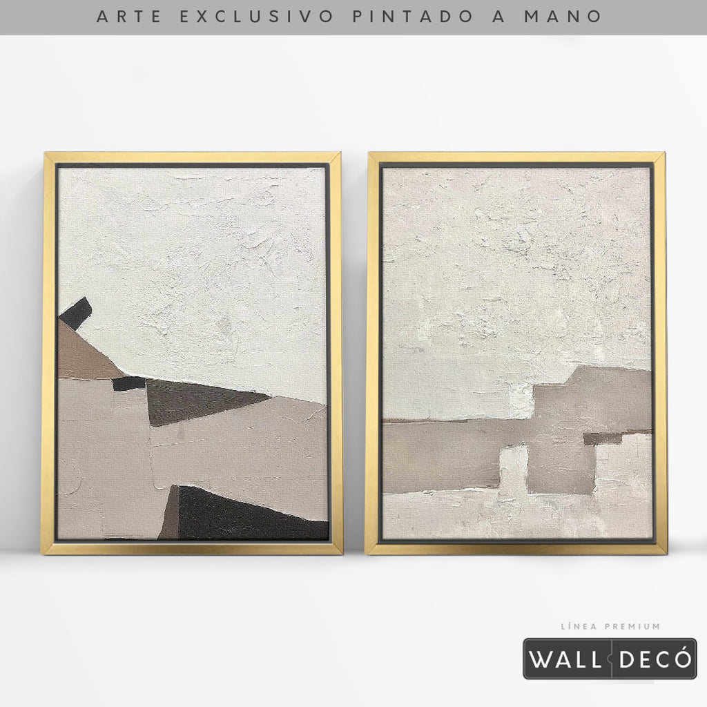 Díptico pintado a mano Belleza minimalista